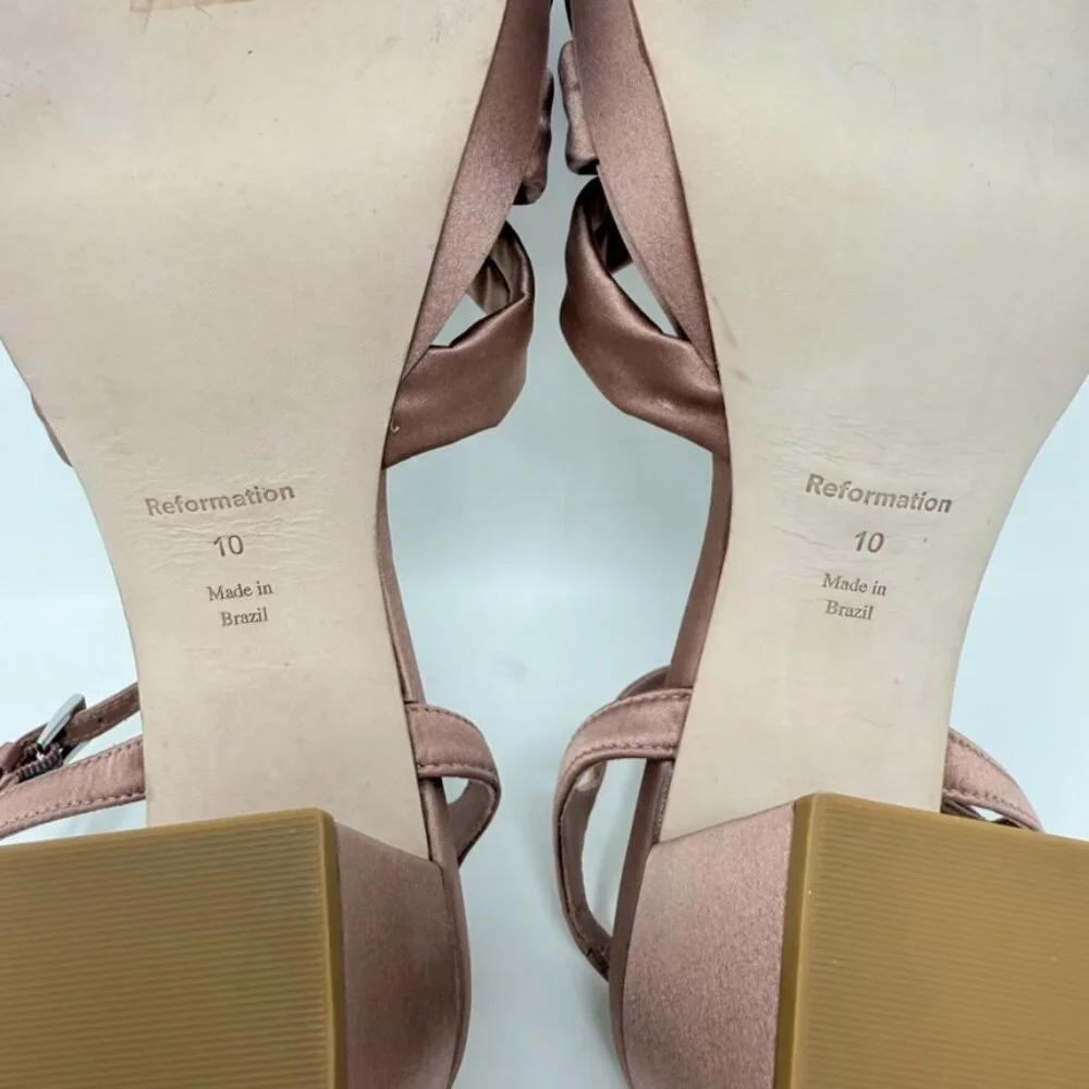 New Reformation Maize Platform Heeled Sandals Sz US 10
